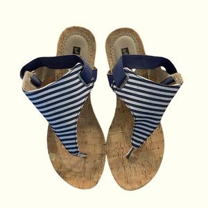 Summer wedges, nautical style, cork wedge.